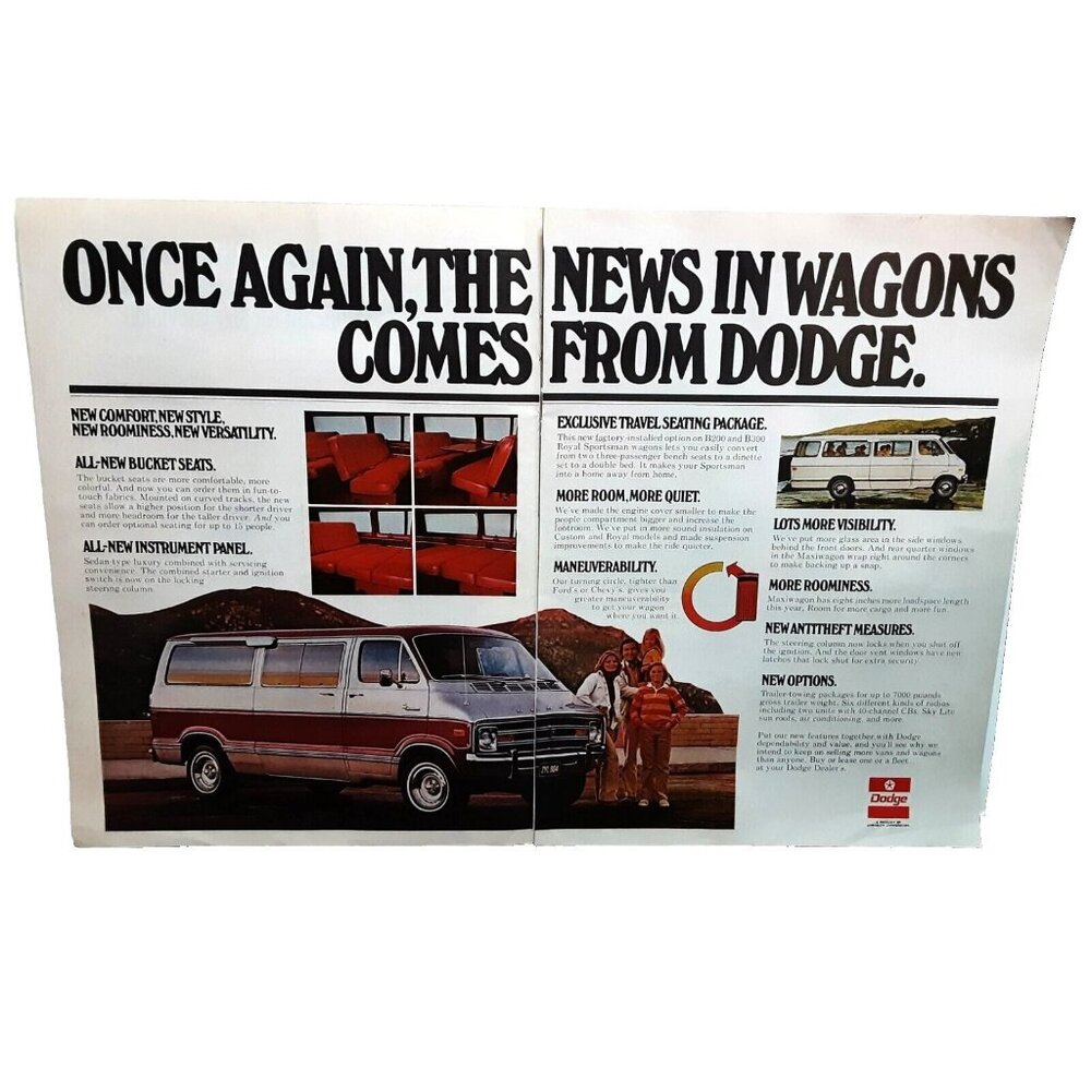 1978 Dodge Van Wagon Original Vintage print ad 70s
